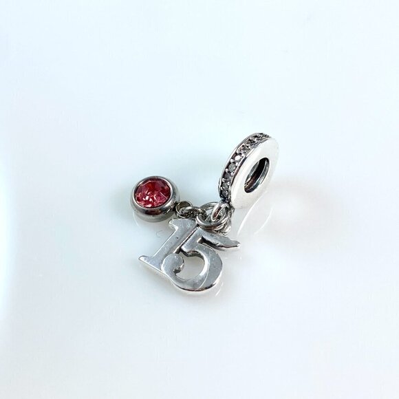 Sterling Silver 15th Birthday with Birthstone Dangle Charm - CUSTOMIZABLE - Picture 4 of 7